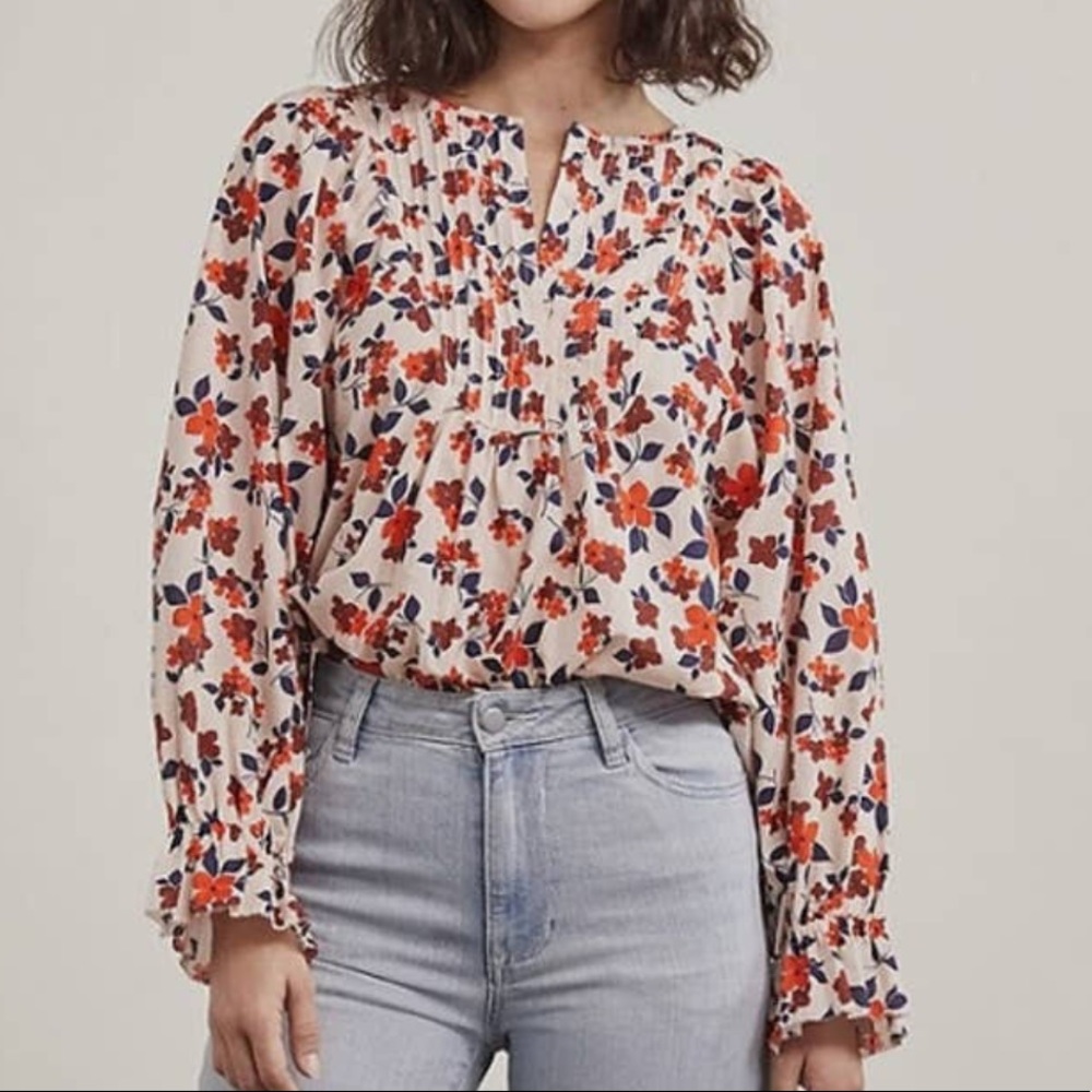 Elizabeth and James Floral Peasant Blouse